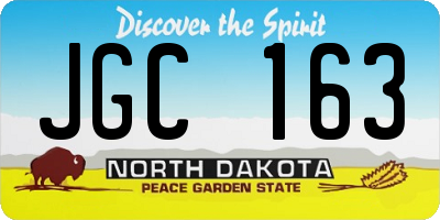 ND license plate JGC163