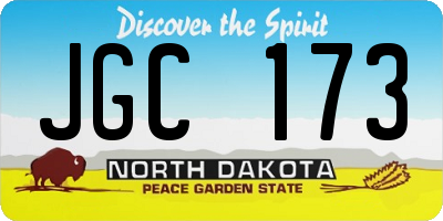 ND license plate JGC173