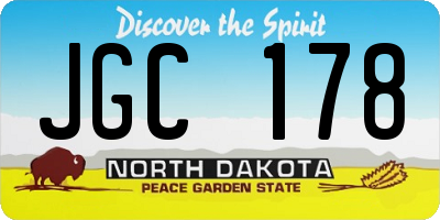 ND license plate JGC178