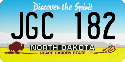 ND license plate JGC182