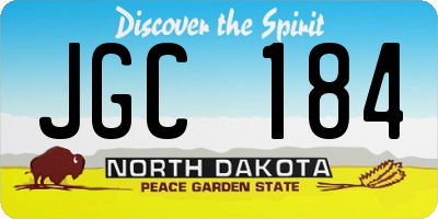 ND license plate JGC184