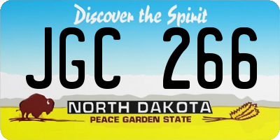 ND license plate JGC266