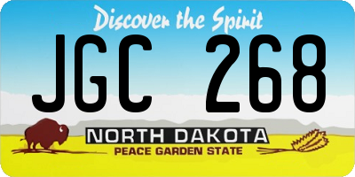 ND license plate JGC268