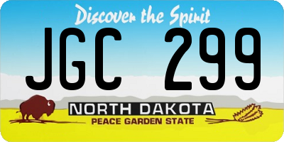 ND license plate JGC299