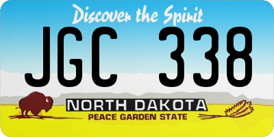 ND license plate JGC338