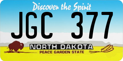 ND license plate JGC377