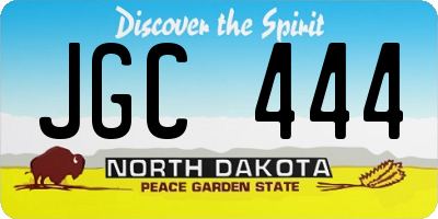 ND license plate JGC444