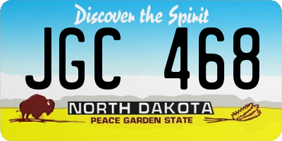 ND license plate JGC468