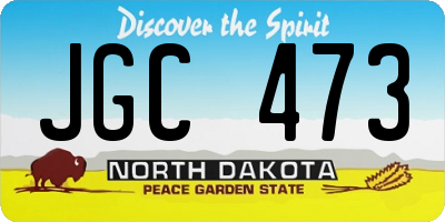 ND license plate JGC473