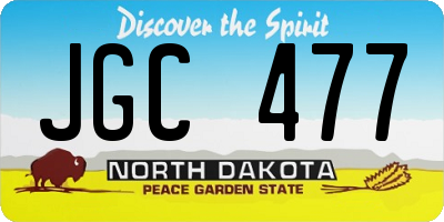 ND license plate JGC477