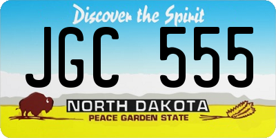 ND license plate JGC555