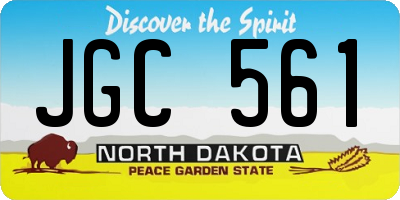 ND license plate JGC561