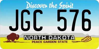 ND license plate JGC576
