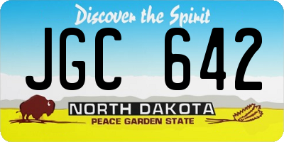 ND license plate JGC642
