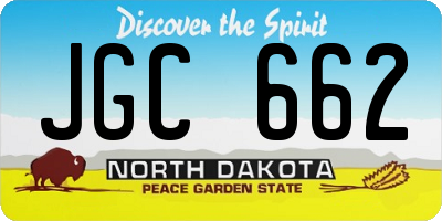 ND license plate JGC662
