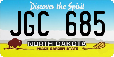 ND license plate JGC685