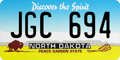ND license plate JGC694