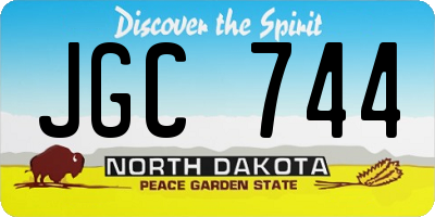 ND license plate JGC744