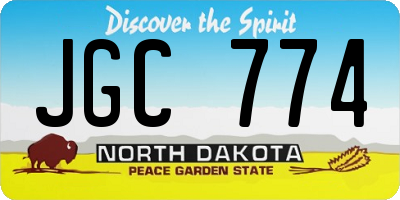 ND license plate JGC774