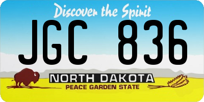 ND license plate JGC836