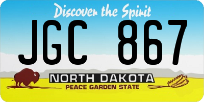 ND license plate JGC867