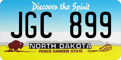 ND license plate JGC899