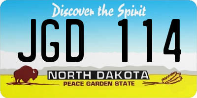 ND license plate JGD114