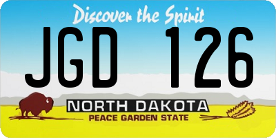 ND license plate JGD126