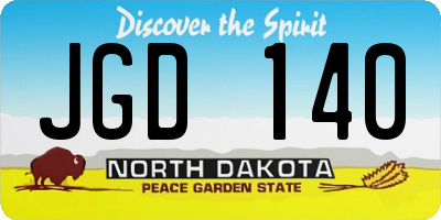 ND license plate JGD140