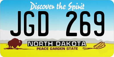 ND license plate JGD269