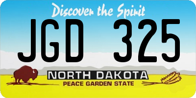 ND license plate JGD325