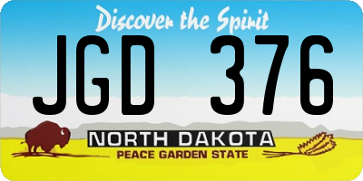 ND license plate JGD376