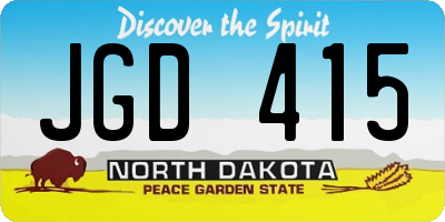 ND license plate JGD415