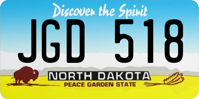 ND license plate JGD518