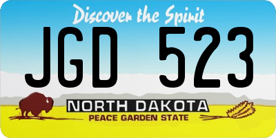 ND license plate JGD523
