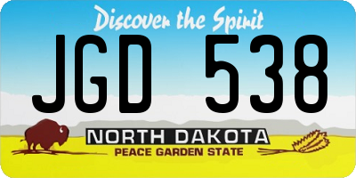 ND license plate JGD538