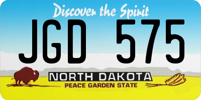 ND license plate JGD575