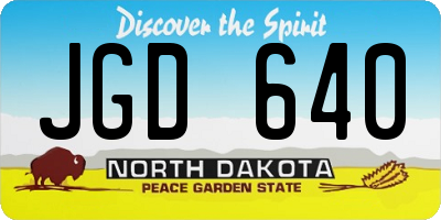 ND license plate JGD640