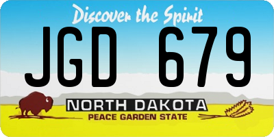 ND license plate JGD679