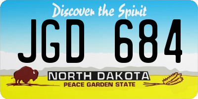 ND license plate JGD684