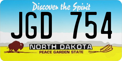ND license plate JGD754