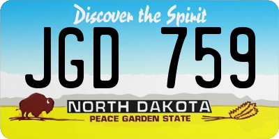 ND license plate JGD759