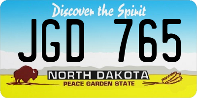 ND license plate JGD765