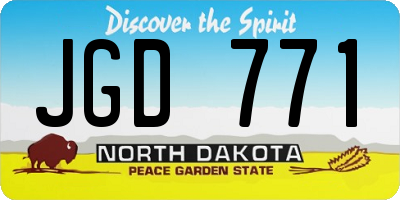 ND license plate JGD771
