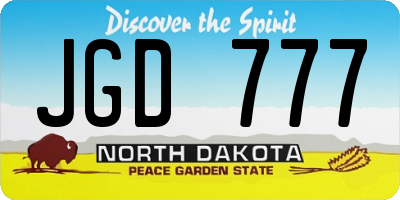 ND license plate JGD777