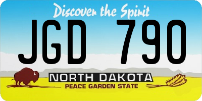 ND license plate JGD790