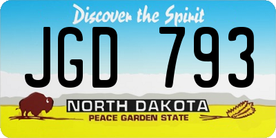 ND license plate JGD793