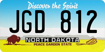 ND license plate JGD812