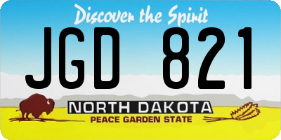 ND license plate JGD821