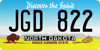 ND license plate JGD822